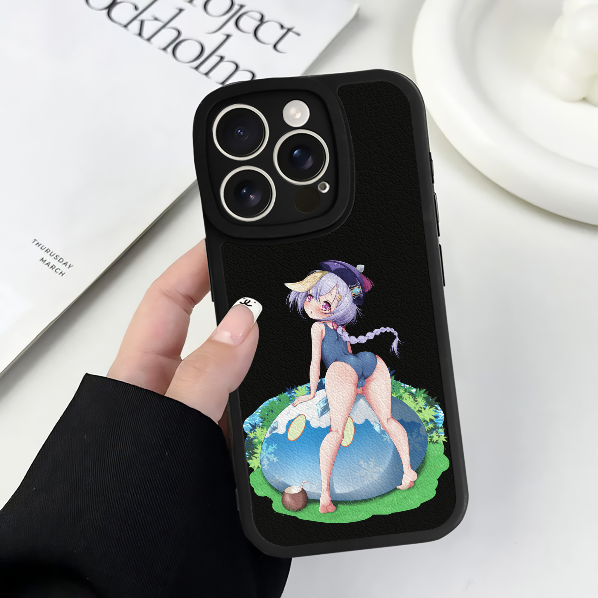 げんし神 七七 なな  genshin Nana 【iPhone 16シリーズ対応】シリコンスマホケース（レザー調） 材質：シリコン